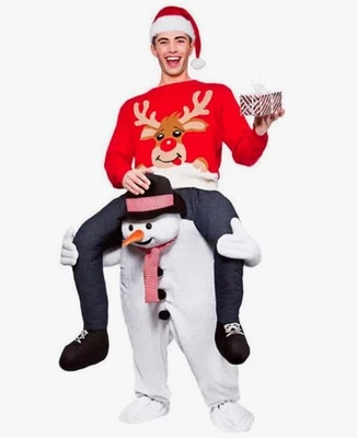 NUEVO-Muñeco de Nieve Adulto Llevar al Hombro Disfraz de Halloween Fiesta de Navidad Juegos con disfraces elegantes Foto 1 de 4