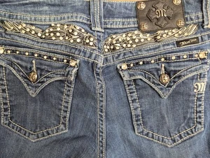 Miss Me Jeans Boot Cut Jeans JP5011-3 Damen 31 Strass Glitzer Nieten bestickt - Bild 1 von 20