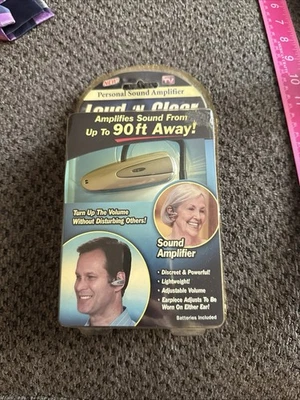 Amplificador de sonido personal transparente Loud N pieza de oído nuevo sellado como se ve en TV sin abrir Foto 1 de 2