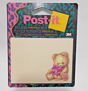 Vintage POST-IT Notes 1993 3M Sealed Teddy Bear w/ Ribbon P-861 - Picture 1 of 3