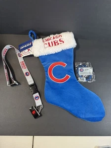Chicago Cubs Medias de Navidad Vacaciones 17" Equipo Logo Grande Set de Regalo - Imagen 1 de 11
