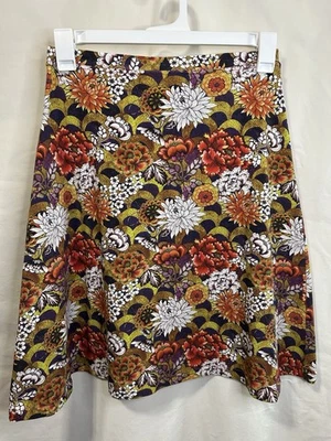 Falda ROSE A POIS Betty Dalhia Hecha en Francia Floral Asiática Tonos Cálidos Versitil Med Foto 1 de 4