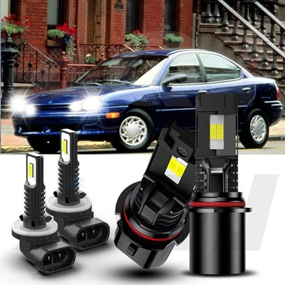 4x Plymouth Neon 1995-1999 LED Headlight High/Low Beam + Fog Bulbs 6000K Foto 1 de 4