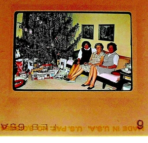 Mom Grandmother Daughter Christmas 1965 Vintage Kodachrome Slide Film Photograph - Picture 1 of 4