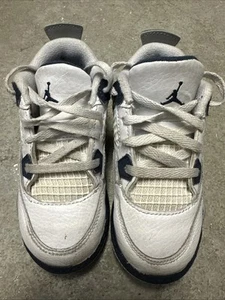 Jordan 4 Retro Toddler Kids Midnight Navy BQ7670 140 Size 9C No Box Pre Owned - Picture 1 of 5