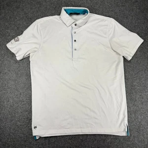 Camisa Polo Greyson Para Hombres M Púrpura Blanca Rayas Golf Manga Corta Logo - Imagen 1 de 8