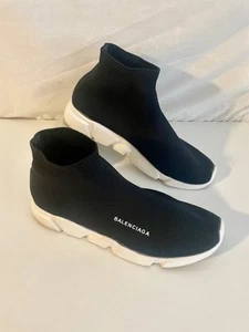 Sneakers Balenciaga Speed Trainer taglia 42 (~9,5 US Men) nero/bianco in maglia slip on - Foto 1 di 11