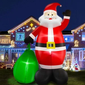 Decoraciones inflables gigantes de Navidad de 14 pies al aire libre Papá Noel con bolsa de regalo - Imagen 1 de 7