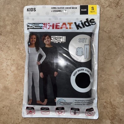 NOVO - Conjunto de Legging e Gola Redonda Infantil Manga Longa 32 Graus Heat - Preto - Tamanho P - Imagem 1 de 2