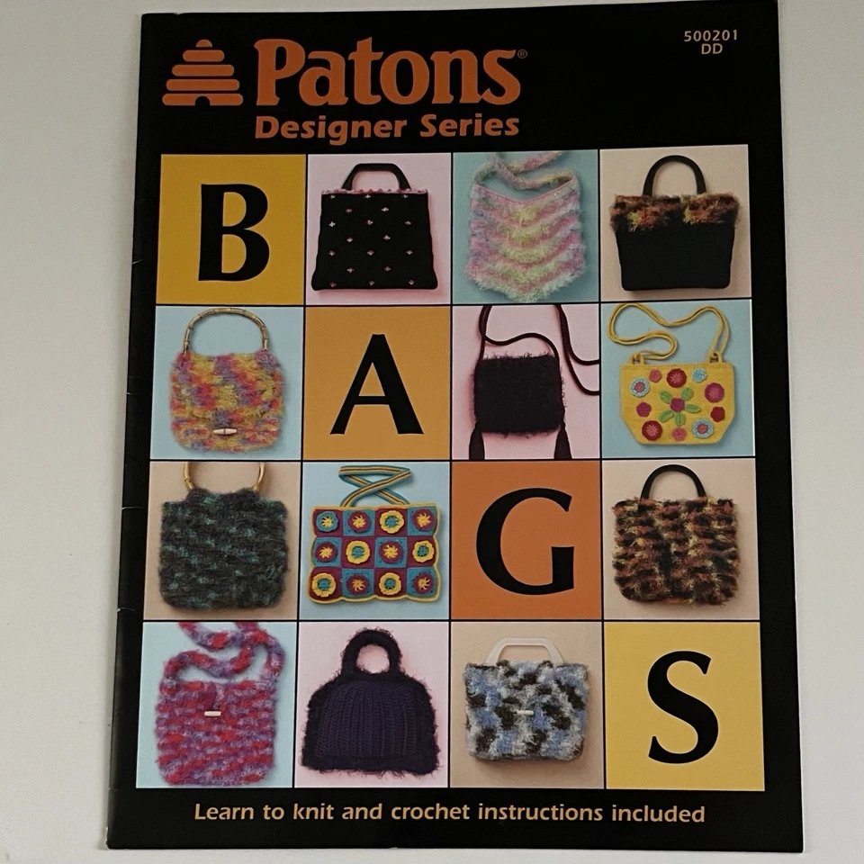 Patons Book 500201 Designer Series - BAGS Knitting & Crochet Patterns (2003) - Image 1 of 4