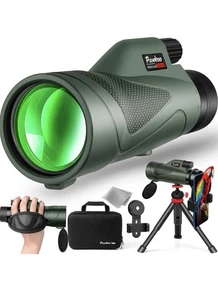 12x60HD Monocular Telescope for Adults with Smartphone Adapter Tripod Hand Strap - Picture 1 of 8