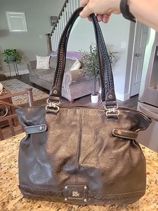 Bolso de Mano/Cartera THE SAK-Wms Negro Cuero Genuino Doble Correa-Grande - Imagen 1 de 14
