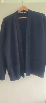 Paul & Shark Button Front Cardigan Sweater Men's XL X-LARGE Wool Knit Navy Blue - Image 1 of 4