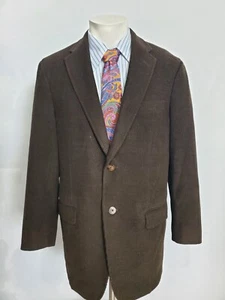 Samuelsohn Blazer Mens 40 R Brown Corduroy Zealander Wool Sport Coat Half Lined - Picture 1 of 22