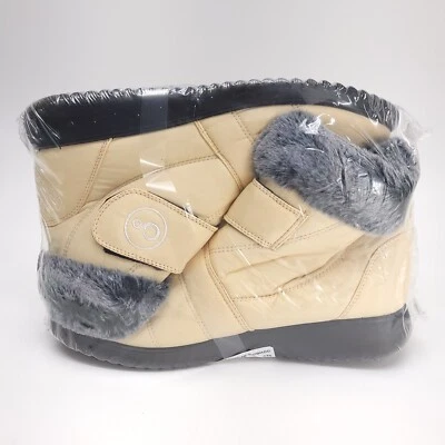 Women's Snow Boots Winter Shoes Faux Fur Lined Beige Warm Slip On Boots EU 45 - Image 1 of 4