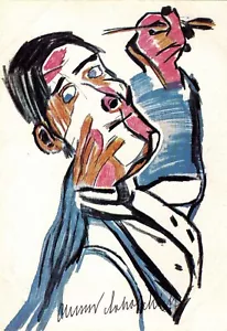 OSKAR KOKOSCHKA - Original handsigniertes Autogramm auf Karte 10x15cm (1133) - Bild 1 von 3