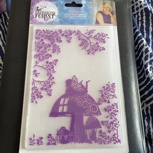 Toadstool Garden 7x5 Embossing Folder Enchanted Forest Collection - fairy house - Picture 1 of 4