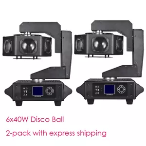2-Pack LED 6x40W Effect Moving Head Beam Sharpy Event Light Disco Dj Show Lights - Picture 1 of 11