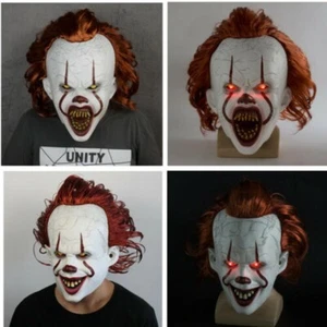 Máscaras de payaso Pennywise 2019 máscara facial sangrienta para adultos con disfraz LED - Imagen 1 de 17