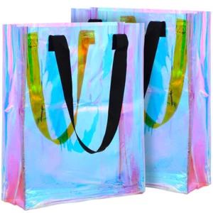 2 Pcs Beach Bag Gift Leisure Bags Travel Woman Holographicholographic Tote - Picture 1 of 11