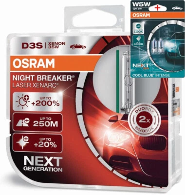 Osram D3S 12/24V 35W XENARC NIGHT BREAKER LASER +200% 2Stk.+W5W Blau - Bild 1 von 4