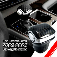 1pcs Real Carbon Fiber Gear Stick Shift Knob For Toyota Sienna 2021-2023