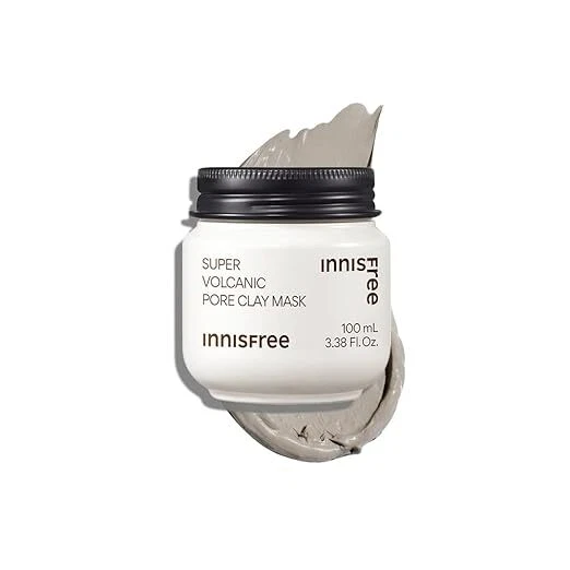 Mascarilla de arcilla de poros súper volcánicos Innisfree - Absorbe el exceso de aceite - Limpia la piel - 100 ml Foto 1 de 4
