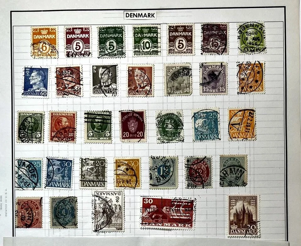 Dinamarca Vintage a Moderno Lote Mezcla Definitivos Bisagras Sobre Papel #DM338 Foto 1 de 1