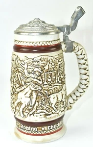 Vintage Avon Ceramic COWBOY Western Lidded Beer Stein 492651 Made in Brazil 1980 - Picture 1 of 9