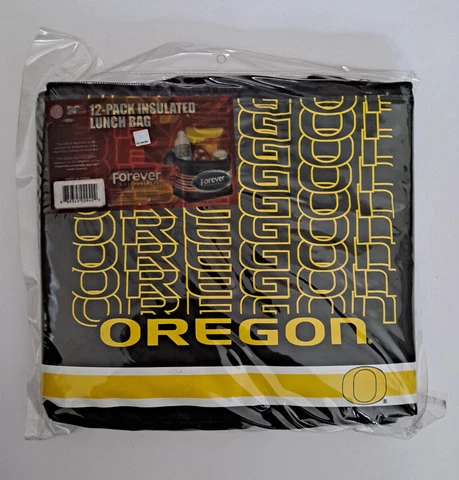 NCAA Oregon Ducks Big Logo Stripe 12 pack Lunch Cooler Box Insulated Cover