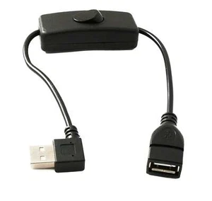 SYSTEM-S USB 2.0 Cable 30 CM Type A Plug To Socket Switch Angle Left - Zdjęcie 1 z 4