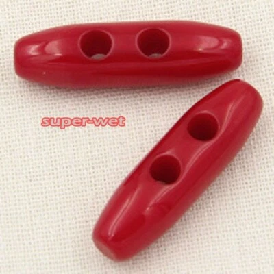 10 X Toggle Buttons Cardigan Jacket Kids Clothes Duffle 2 Hole 38mm Multi Colour - Image 1 of 4