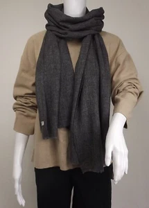 KASCHMIR anthrazitgrau SCHAL Handarbeit Schal Halstuch Handarbeit Natur Kaschmir - Bild 1 von 10