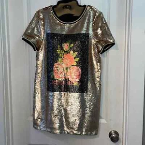 True Religion Kleid hellbraun rosa Pailletten - Bild 1 von 12