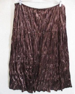 Coldwater Creek Sequined Crinkle Velvet Skirt Plus Size 2X NWT - Image 1 of 4