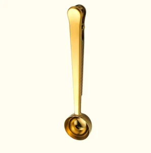 Stainless Steel 2-in-1 Coffee Scoop and Clamp - Titanium Plated - Set of 4 color - Picture 1 of 4