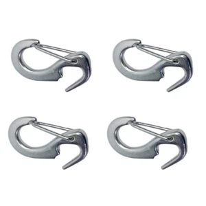 4 Pcs Stainless Steel T316 Open End Spring Snap Tack Hook,Sail Snap Hook 1-7/8"L - Picture 1 of 10