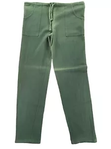 Aries & Taurus Pants Womens Sz M Green Preshrunk Cotton Loungewear VTG USA Made - Picture 1 of 7