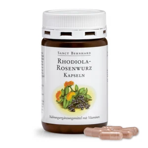 120 Rhodiola-Rosenwurz Kapseln (1 Dose) von Sanct Bernhard, mit Aronia - Bild 1 von 2