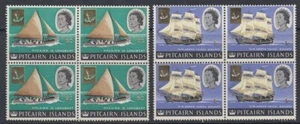 PITCAIRN IS 1967 ½c & 1c PALE HEAD SAILING SHIP x2 UHM BLOCKS (4)(ID:235/D21367) - Picture 1 of 1