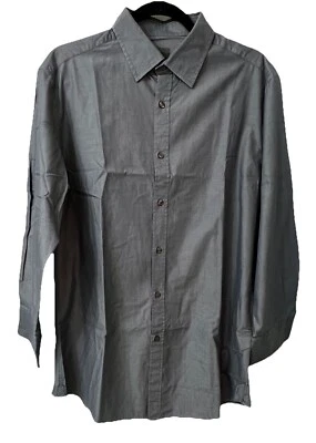 Benetton Sartoria Gray Long Sleeves Button Down Shirt Sz 43 Large - Image 1 of 4