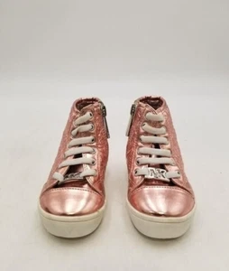 Michael Kors Rose Gold Quilted Embossed Logo Pattern Toddler Ankle Boots Sz 5 - Picture 1 of 1