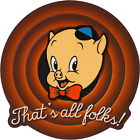 Autocollant - Porky Pig That's All Folks Loony Tunes dessin animé rétro 4 pouces autocollant #5785 