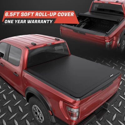 New 6.5FT Truck Tonneau Cover Roll Up Bed FIT 97-04 Dodge Dakota Fleetside w/LED Foto 1 de 4