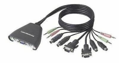 F1DL102PEA Belkin Port KVM Switch-PS/2 mini-DIN Keyboard HD-15 Video Desktop - Image 1 of 4