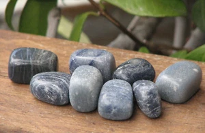 Blue Aventurine Polished Crystal Tumble Stones 2 Pieces Calm Tracked Postage - Picture 1 of 4