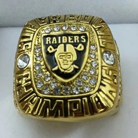 RAIDERS 3 SUPER BOWL CHAMPIONSHIP MEMORABILIA RING SIZE 10.5 w/HARDWOOD RING BOX Cover