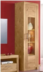 Vitrinenschrank Regal wildeiche teilmassiv geölt Vitrine Schrank - Bild 1 von 3