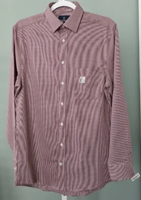 Stafford Men's Regular Fit Long Sleeve Dress Shirt, 14-14.5 32-33-Red - Image 1 of 3