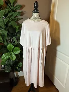 NEW H&M 3X Pink Babydoll Tee Shirt T-Shirt Dress Above The Knee NWOT - Picture 1 of 4